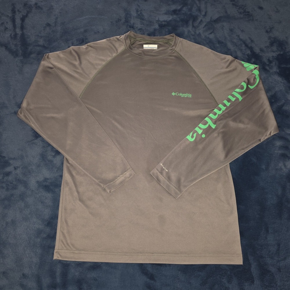 Columbia PFG Performance Fishing Long Sleeve Shirt Gray Omni Shade Size Small